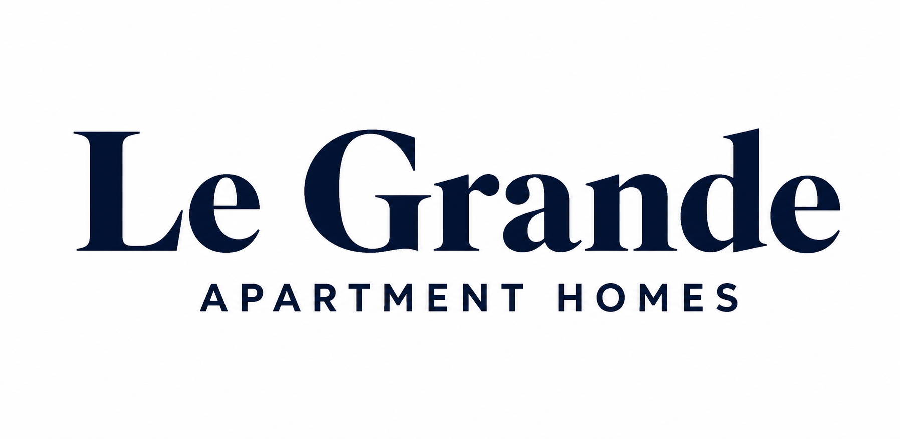 The image is a logo for Le Grande Apartment Homes.